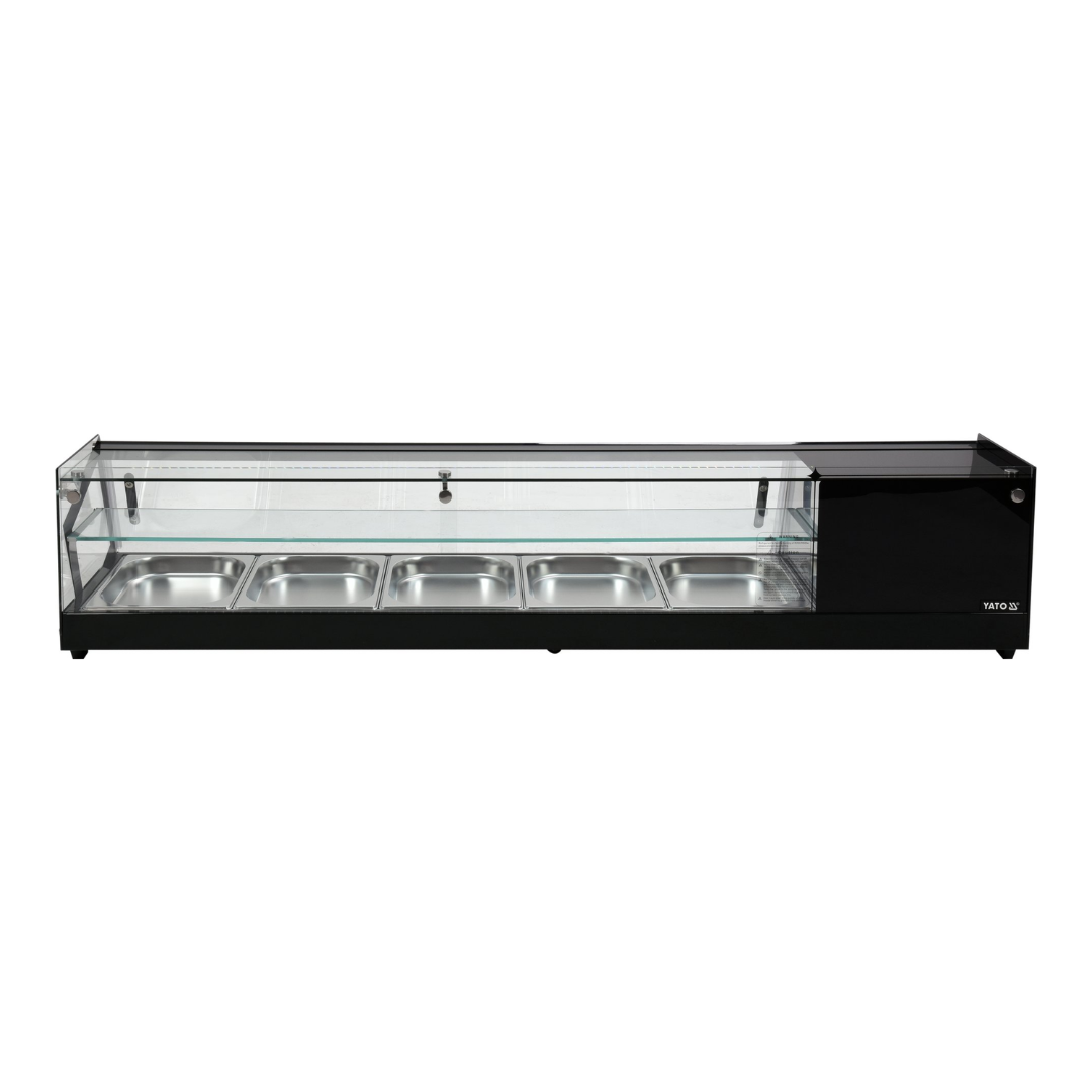 Витрина для суши 5x1/2 GN 175x39x37 черный