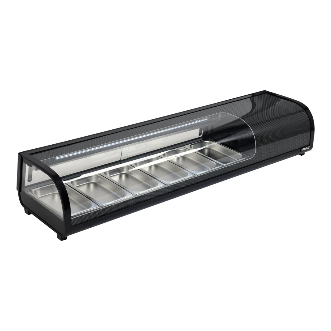 Витрина для суши 5x1/2 GN 175x39x37 черный