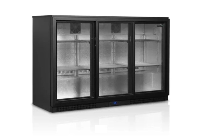 Холодильный шкаф для заднего бара со стеклянными дверями 311 л TEFCOLD BA31S-3