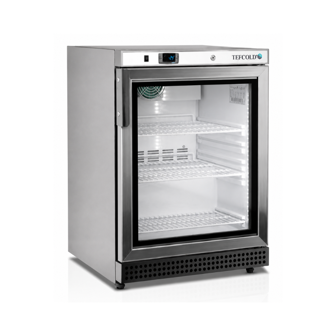 Морозильный шкаф со стеклянной дверью 200 л TEFCOLD UF200VSG