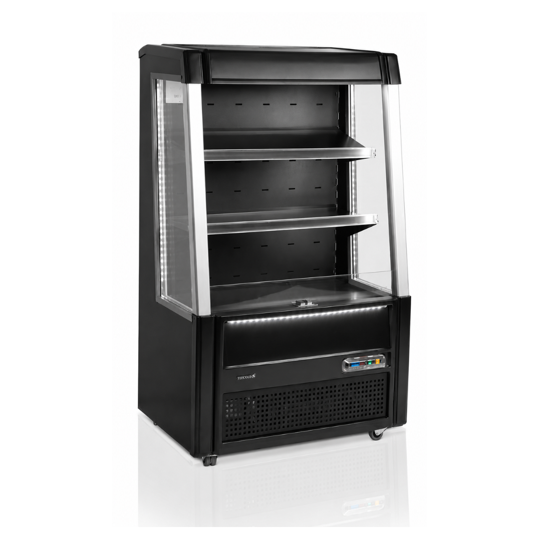 Холодильная пристенная витрина открытого типа 289 л, 640×915×1540 мм Tefcold Odc90 Black