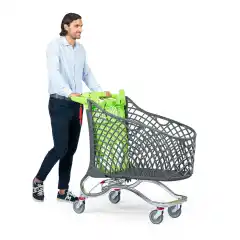 Тележка для покупок с пластиковой корзиной 180 л Plastimark Hybrid Super