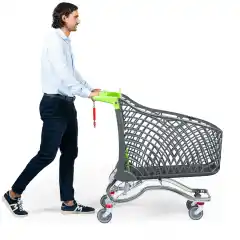 Тележка для покупок с пластиковой корзиной 180 л Plastimark Hybrid Super