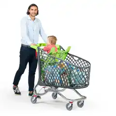 Тележка для покупок с пластиковой корзиной 180 л Plastimark Hybrid Super