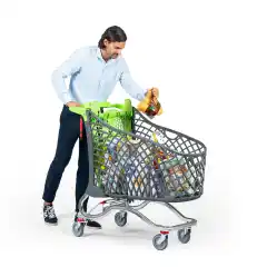 Тележка для покупок с пластиковой корзиной 180 л Plastimark Hybrid Super