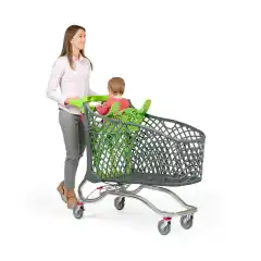 Тележка для покупок 220 л с металлическим основанием Plastimark Hybrid Maxi