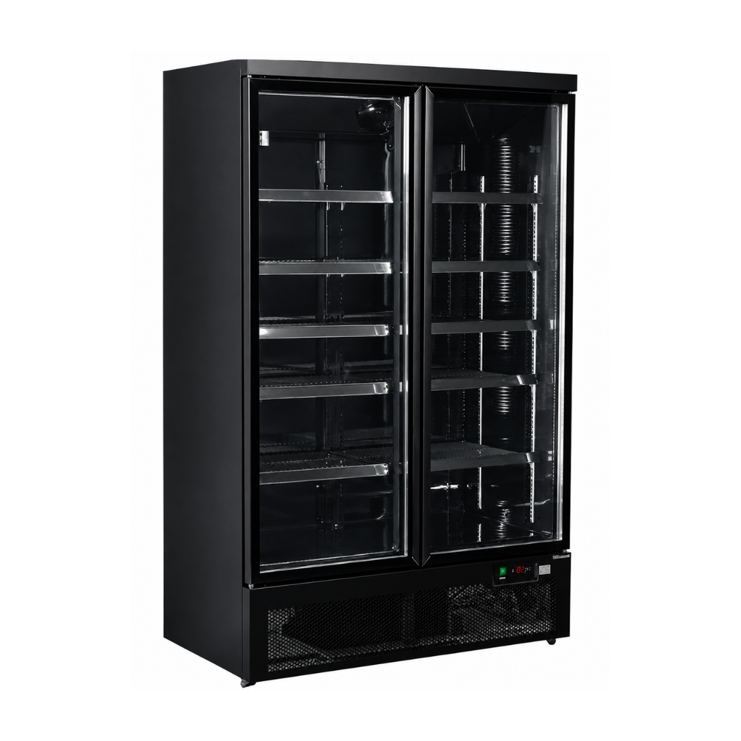 Морозильный шкаф со стеклянной дверью, чёрный, 560 л TEFCOLD ATOM MAXI F1DBB