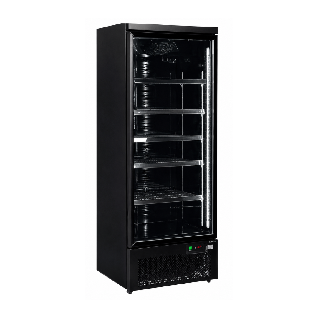 Морозильный шкаф со стеклянной дверью, чёрный, 560 л TEFCOLD ATOM MAXI F1DBB