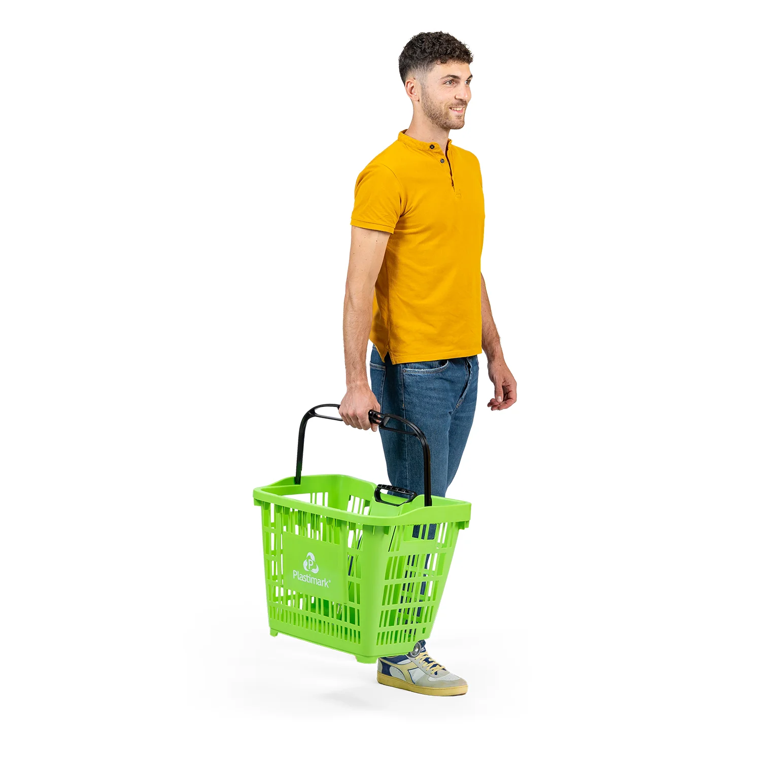 Покупательская корзина на колёсах Plastimark Speesy 45 л — Синяя (RAL 5015)