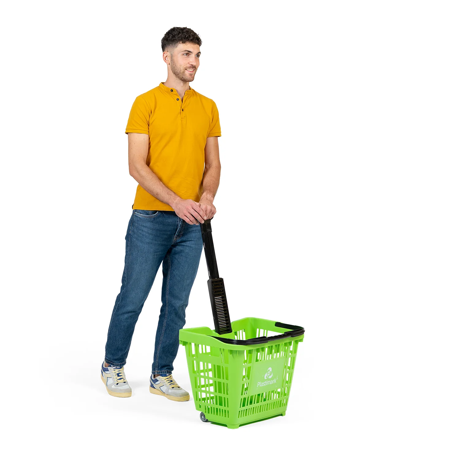 Покупательская корзина на колёсах Plastimark Speesy 45 л — Синяя (RAL 5015)