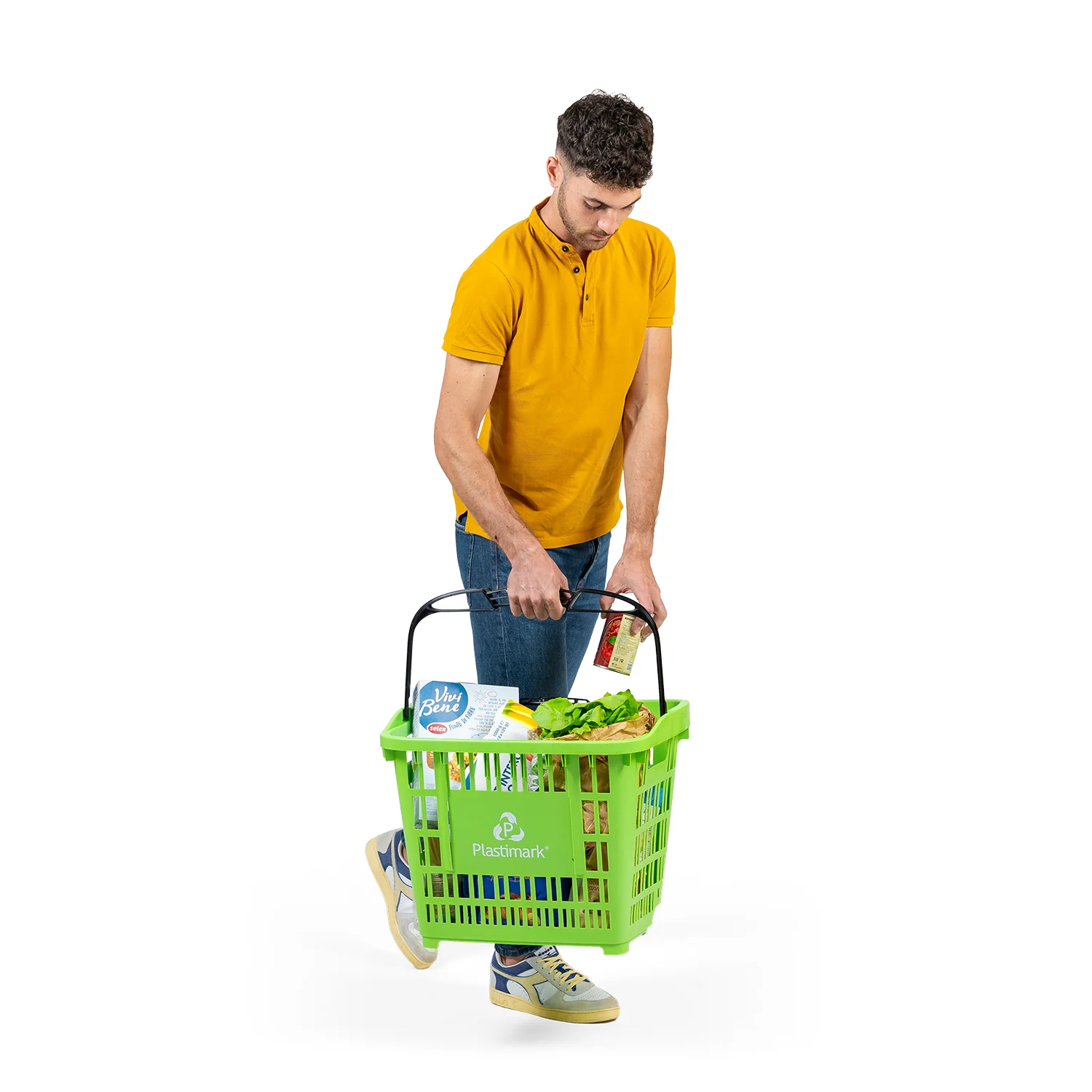 Покупательская корзина на колёсах Plastimark Speesy 45 л — Синяя (RAL 5015)