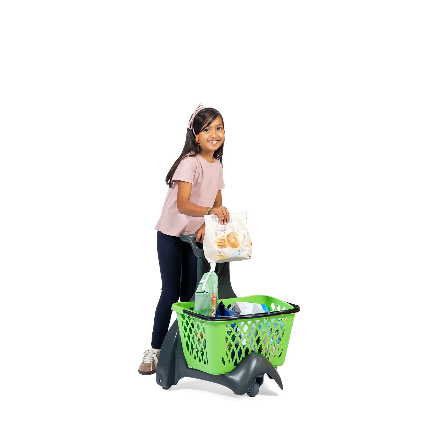 Детская покупательская тележка Plastimark Dogo 33 л — Зелёная (RAL 6018)