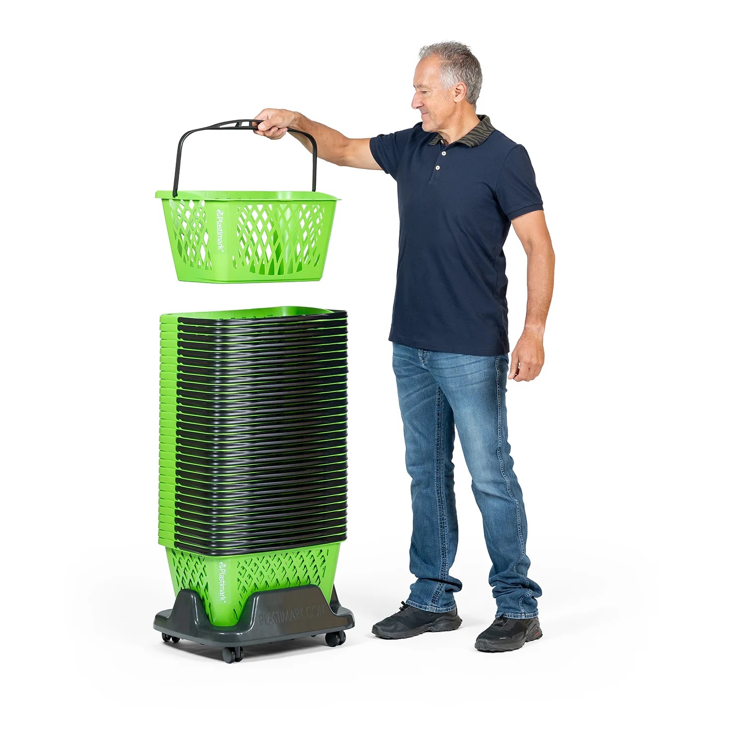 Plastimark Base — basket holder with wheels