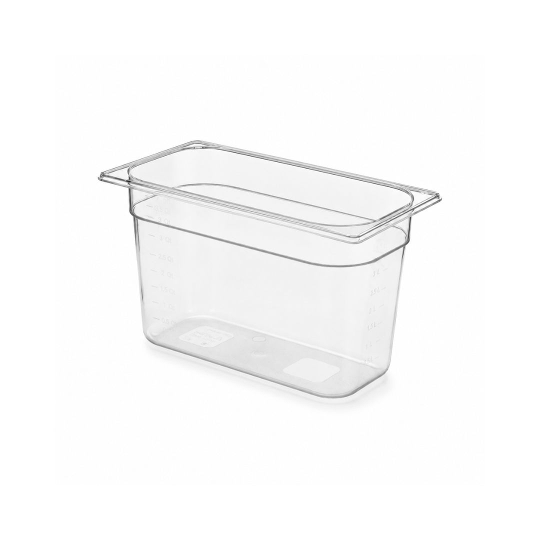 Гастроёмкость GN 1/4 Tritan BPA-free, прозрачная, 4 л, 265×162×150 мм