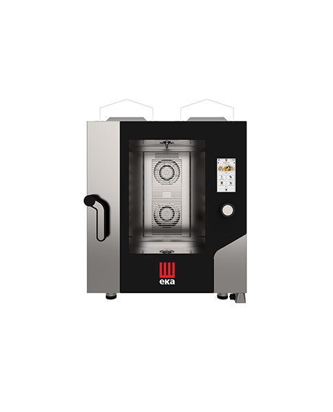 Пароконвекционная печь газовая Tecnoeka MKF 511 G TS Millennial Touch Screen, 5×GN 1/1, сенсорный экран, инжекторный пар, 9.3 кВт (газ), 0.3 кВт (электрическая), 220–230 В, 730×850×800 мм, AISI 304